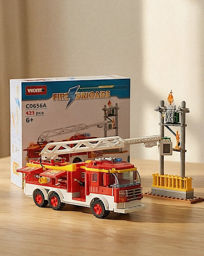EC-Feuerwehrfahrzeug mit Drehleiter, 433 Teile - TOLLzWOOD