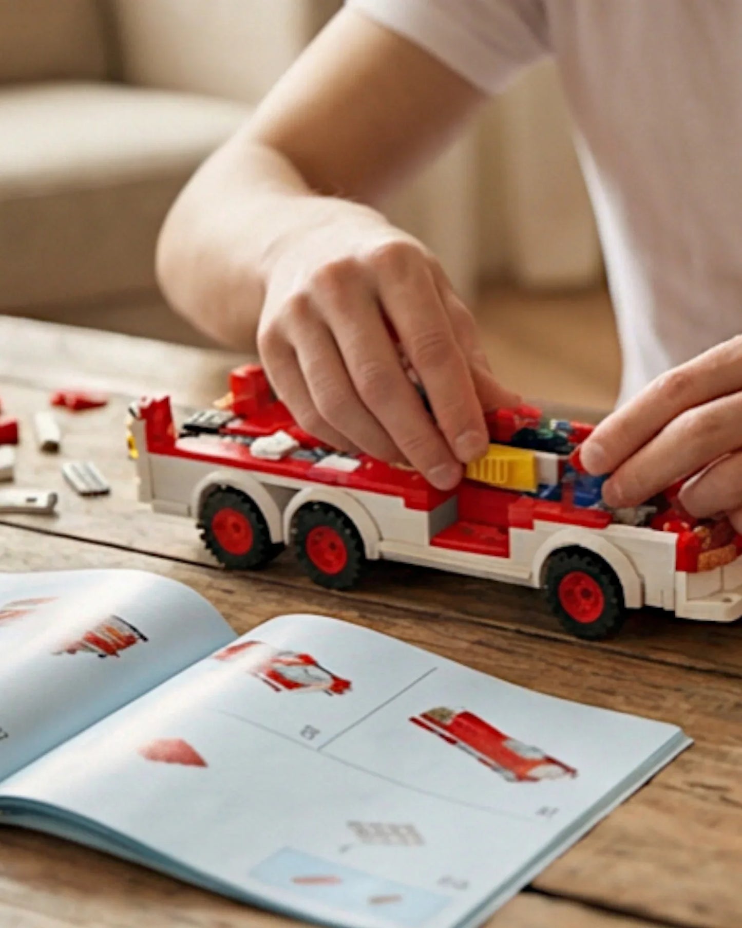 EC-Feuerwehrfahrzeug mit Drehleiter, 433 Teile - TOLLzWOOD