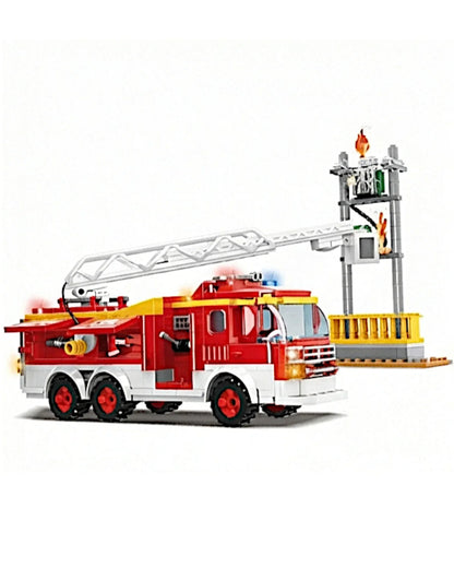 EC-Feuerwehrfahrzeug mit Drehleiter, 433 Teile - TOLLzWOOD