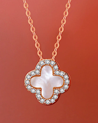 Halskette „Clover“ in Goldweiße Farbe - TOLLzWOOD
