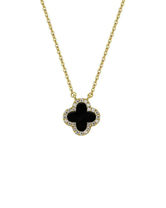 Halskette „Clover“ in gold-schwarze Farbe - TOLLzWOOD