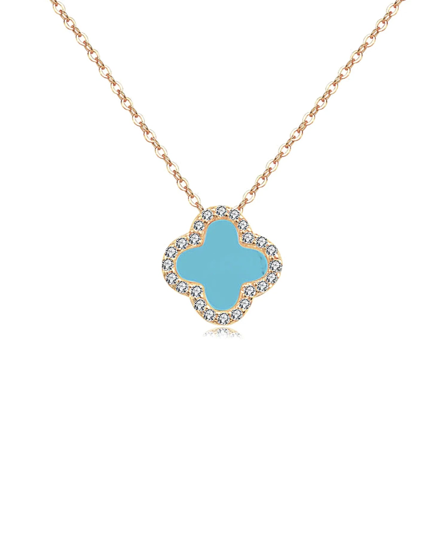Halskette „Clover“ in goldblaue Farbe - TOLLzWOOD