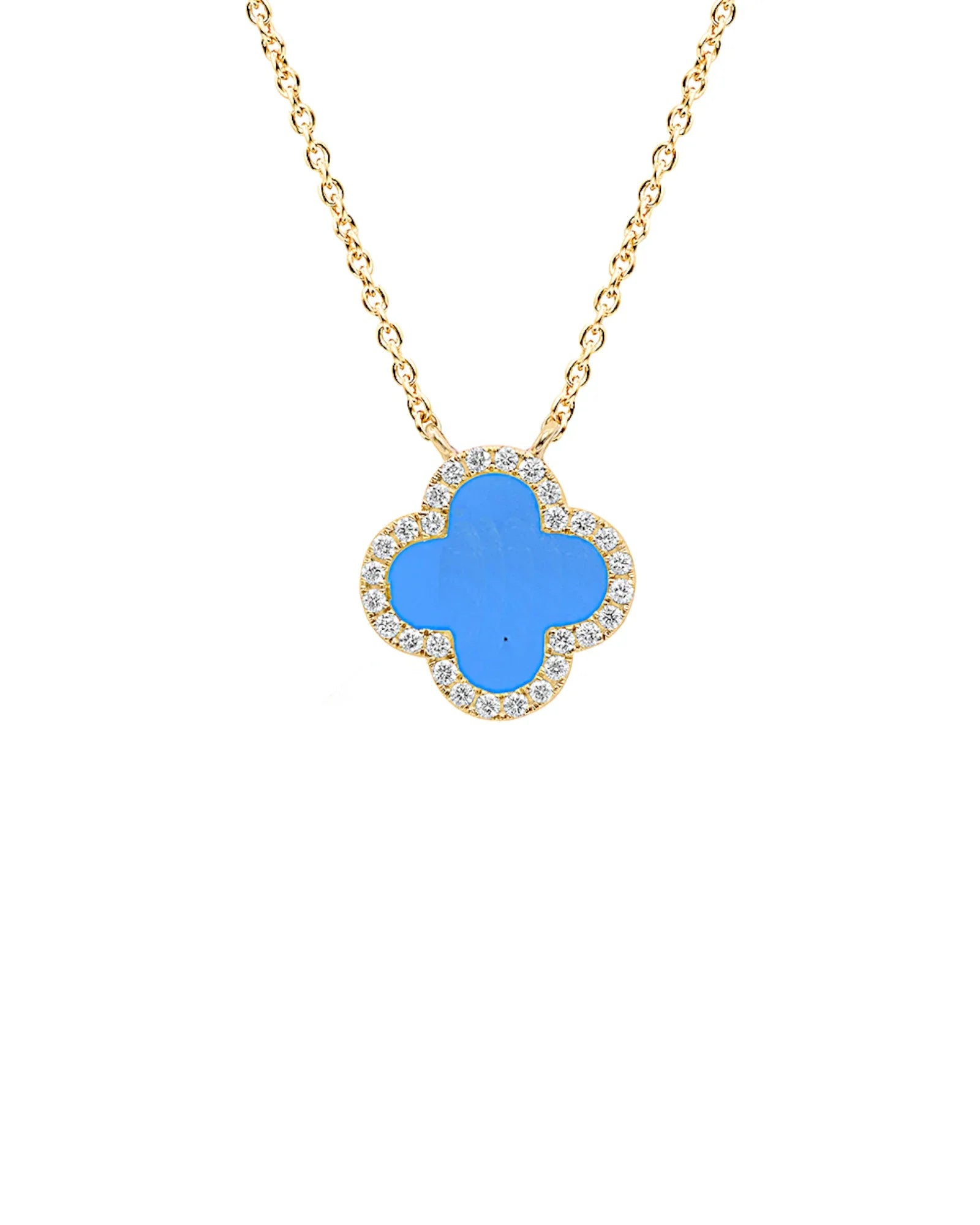 Halskette „Clover“ in goldblaue Farbe - TOLLzWOOD