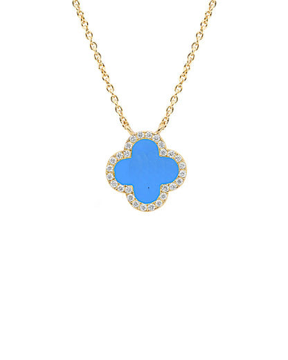 Halskette „Clover“ in goldblaue Farbe - TOLLzWOOD