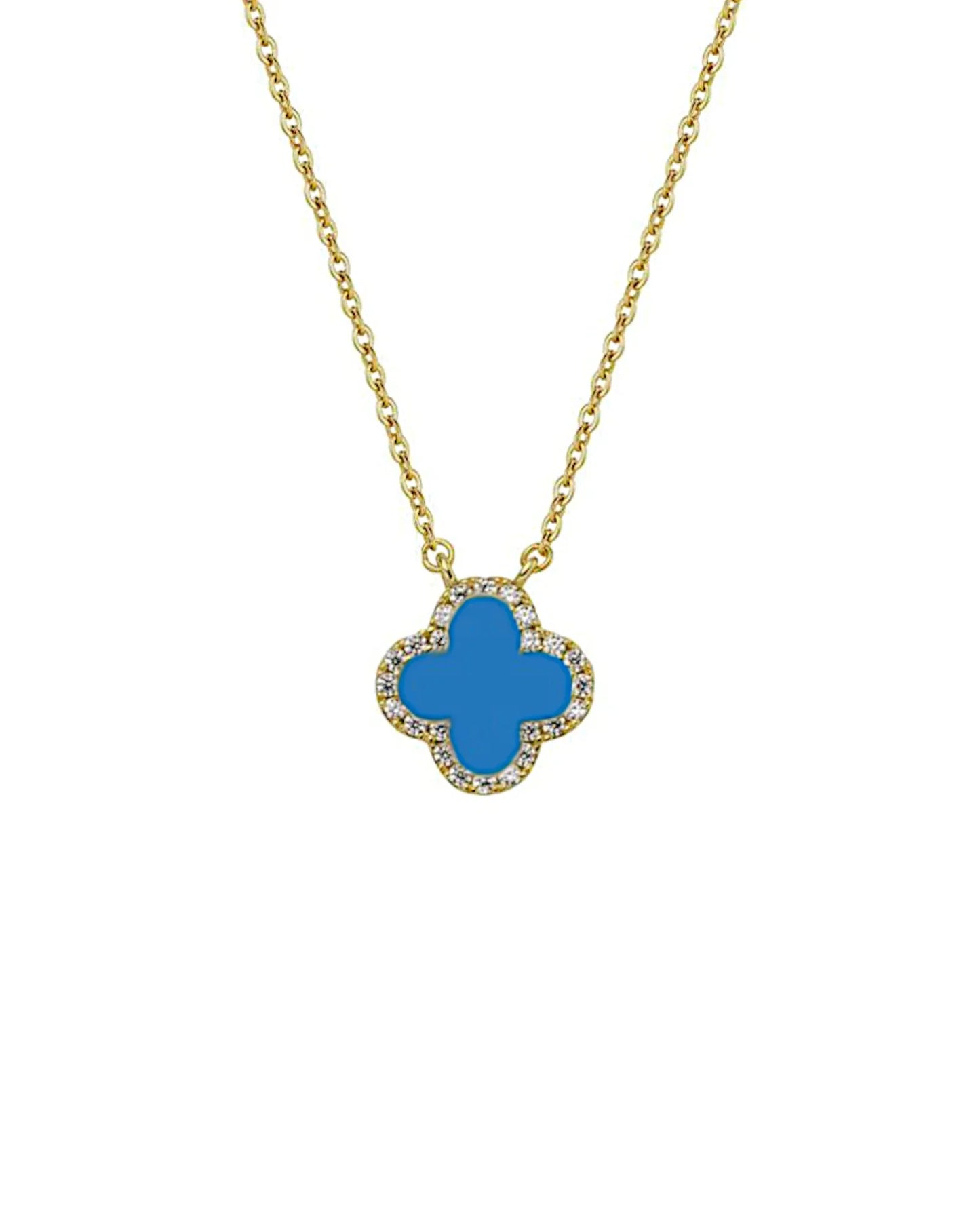Halskette „Clover“ in goldblaue Farbe - TOLLzWOOD