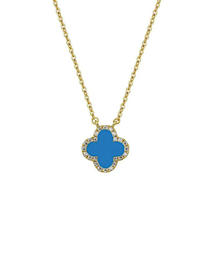 Halskette „Clover“ in goldblaue Farbe - TOLLzWOOD