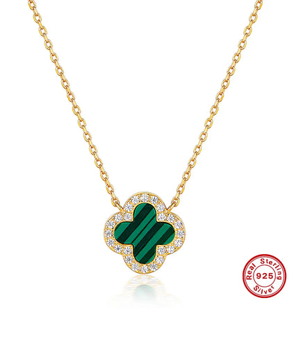 Halskette „Clover“ in goldgrüne Farbe - TOLLzWOOD