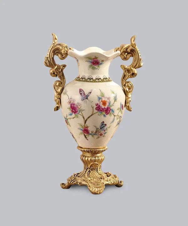 Keramikvase mit Blumenornament - TOLLzWOOD