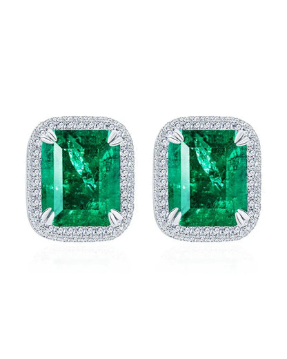 Ohrringe aus 925er Silber mit grünem Zirkonia - TOLLzWOOD