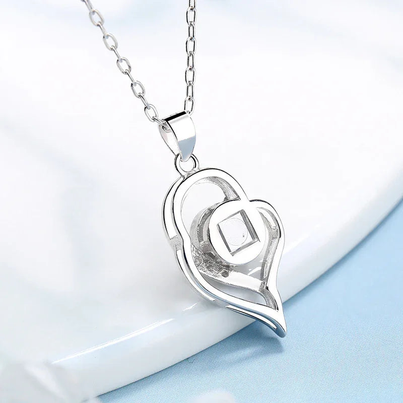 Halskette aus 925er Sterlingsilber mit runden Zirkonia - TOLLzWOOD