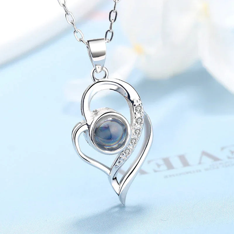 Halskette aus 925er Sterlingsilber mit runden Zirkonia - TOLLzWOOD