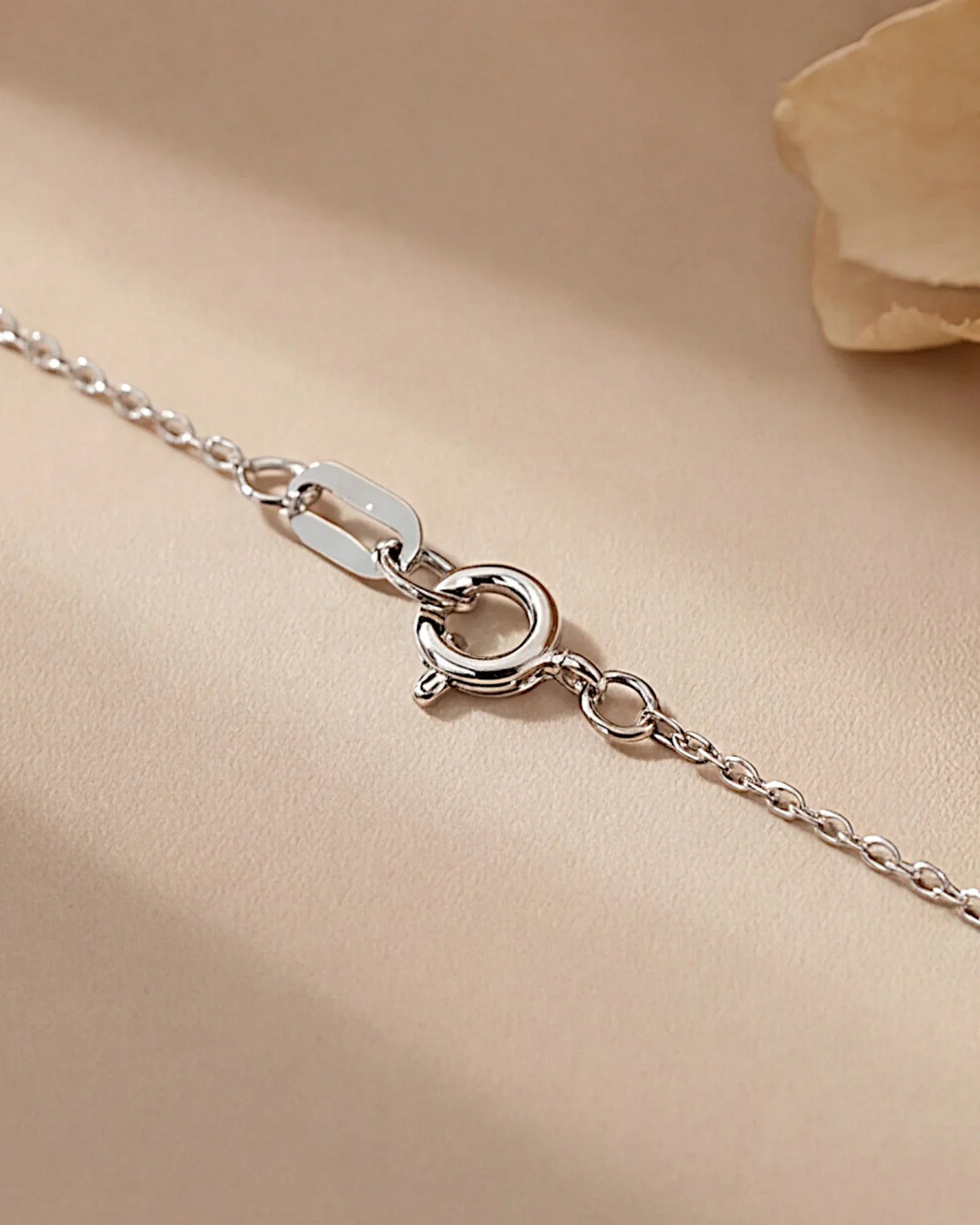 Halskette aus 925er Sterlingsilber mit einem großen rosa Zirkon - TOLLzWOOD