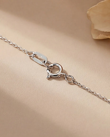 Halskette aus 925er Sterlingsilber mit einem großen rosa Zirkon - TOLLzWOOD