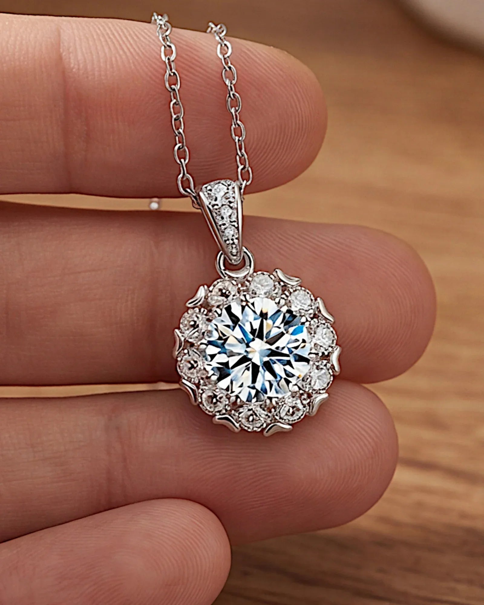 Halskette aus 925er Silber mit Zirkonia - TOLLzWOOD
