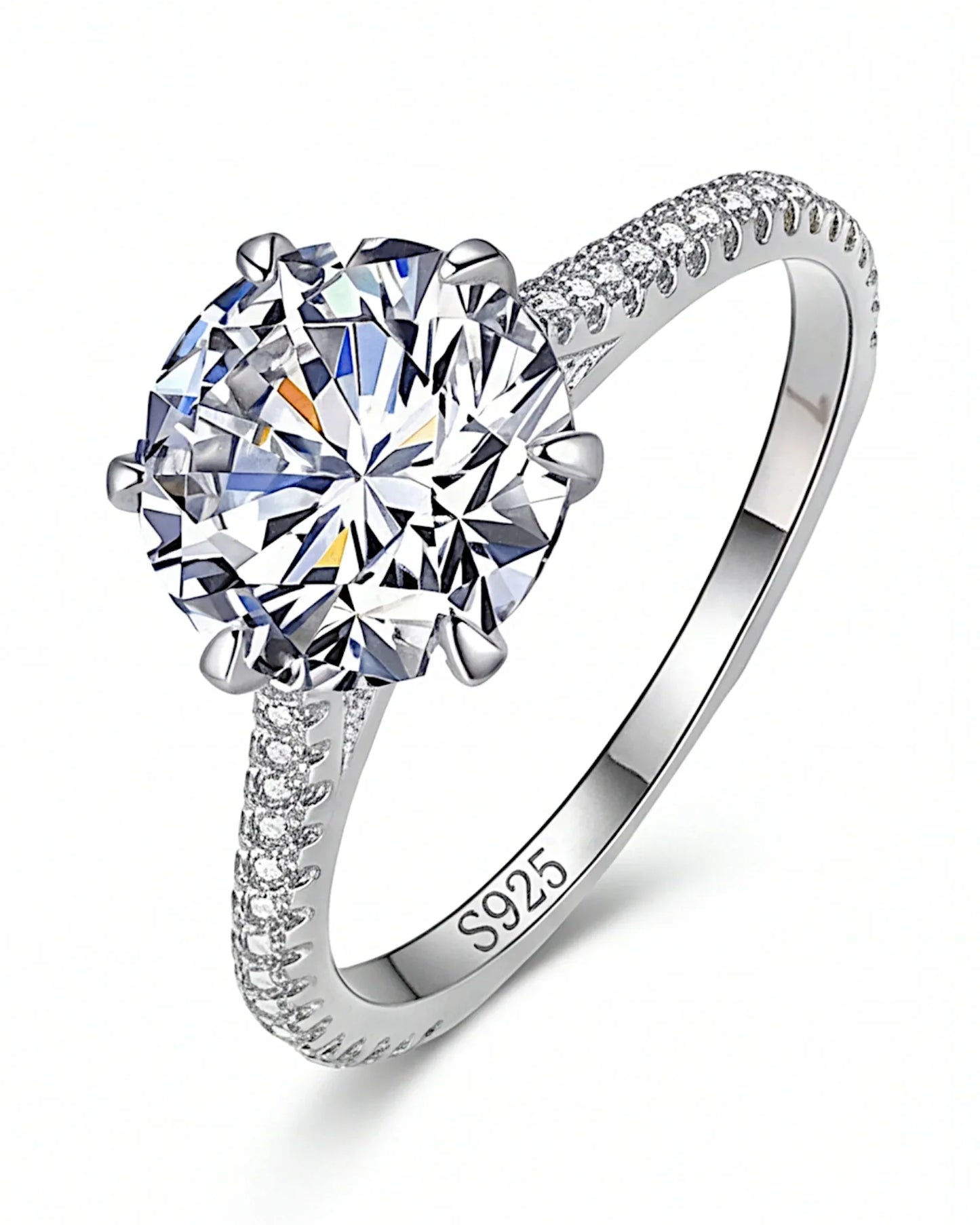 Ring aus 925er Sterlingsilber mit einem großen Zirkonia - TOLLzWOOD