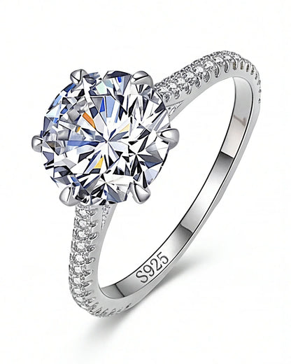 Ring aus 925er Sterlingsilber mit einem großen Zirkonia - TOLLzWOOD