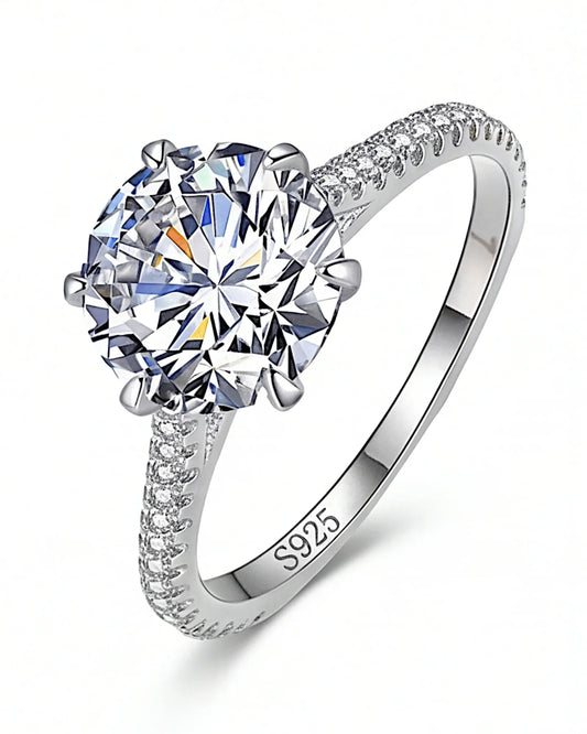 Ring aus 925er Sterlingsilber mit einem großen Zirkonia - TOLLzWOOD