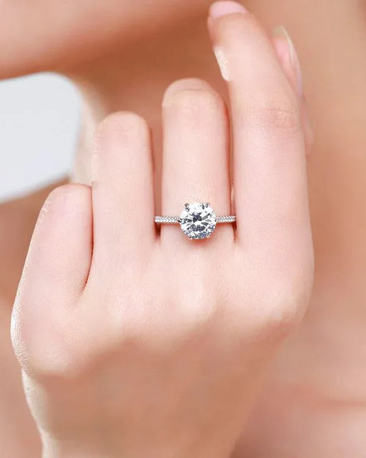 Ring aus 925er Sterlingsilber mit einem großen Zirkonia - TOLLzWOOD