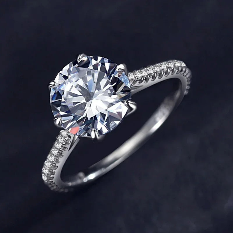 Ring aus 925er Sterlingsilber mit einem großen Zirkonia - TOLLzWOOD