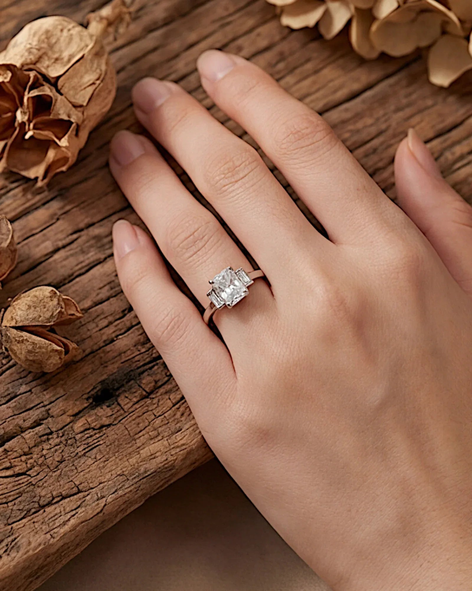 Ring aus 925er Sterlingsilber mit großem Zirkon - TOLLzWOOD