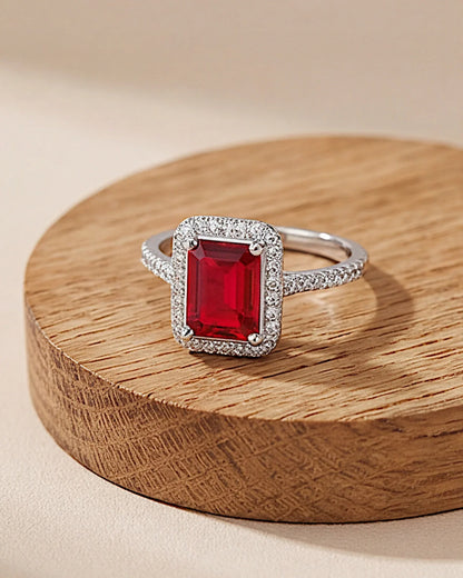 Ring aus 925er Silber mit grünem Zirkonia - TOLLzWOOD