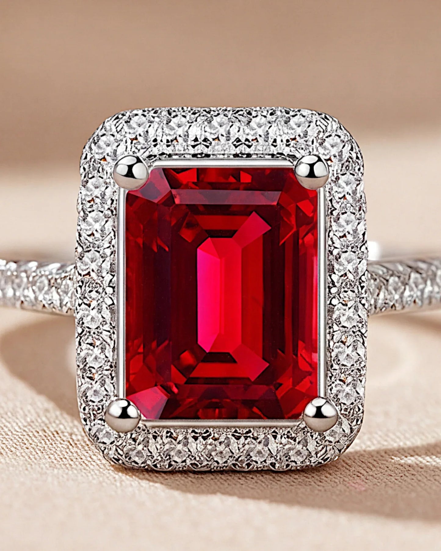 Ring aus 925er Silber mit grünem Zirkonia - TOLLzWOOD