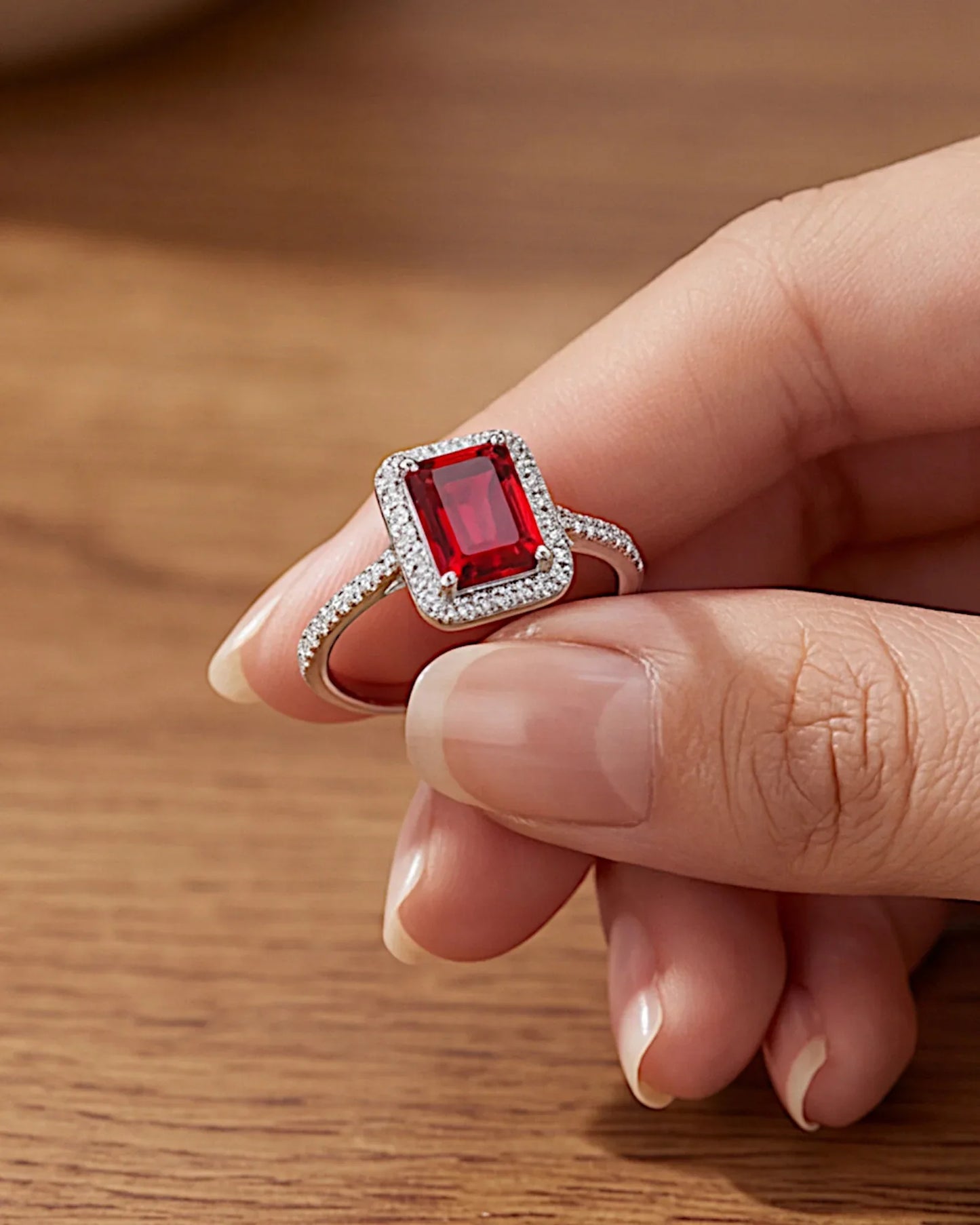 Ring aus 925er Silber mit grünem Zirkonia - TOLLzWOOD