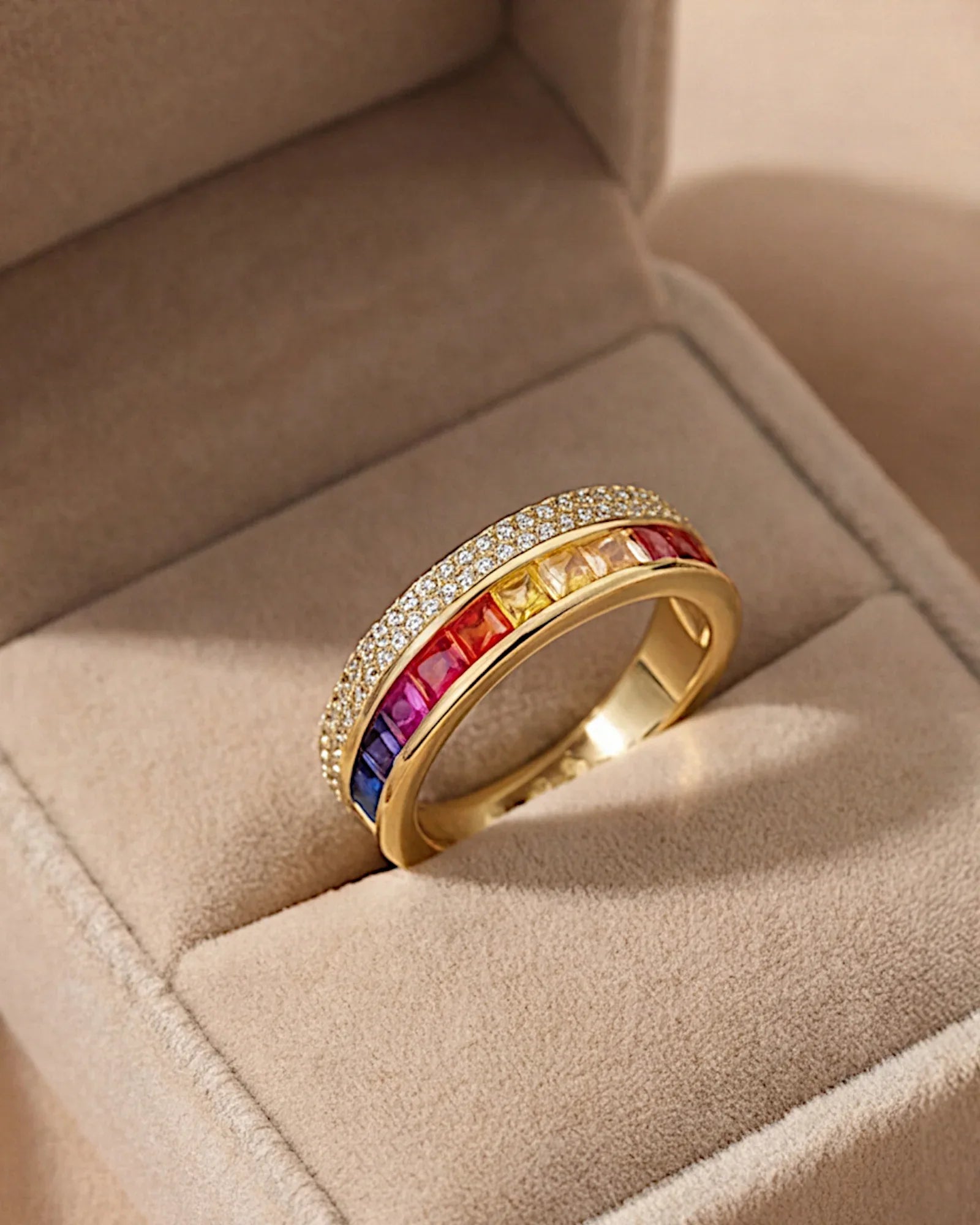 Ring aus 925er Sterlingsilber mit mehrfarbigen Zirkonen - TOLLzWOOD