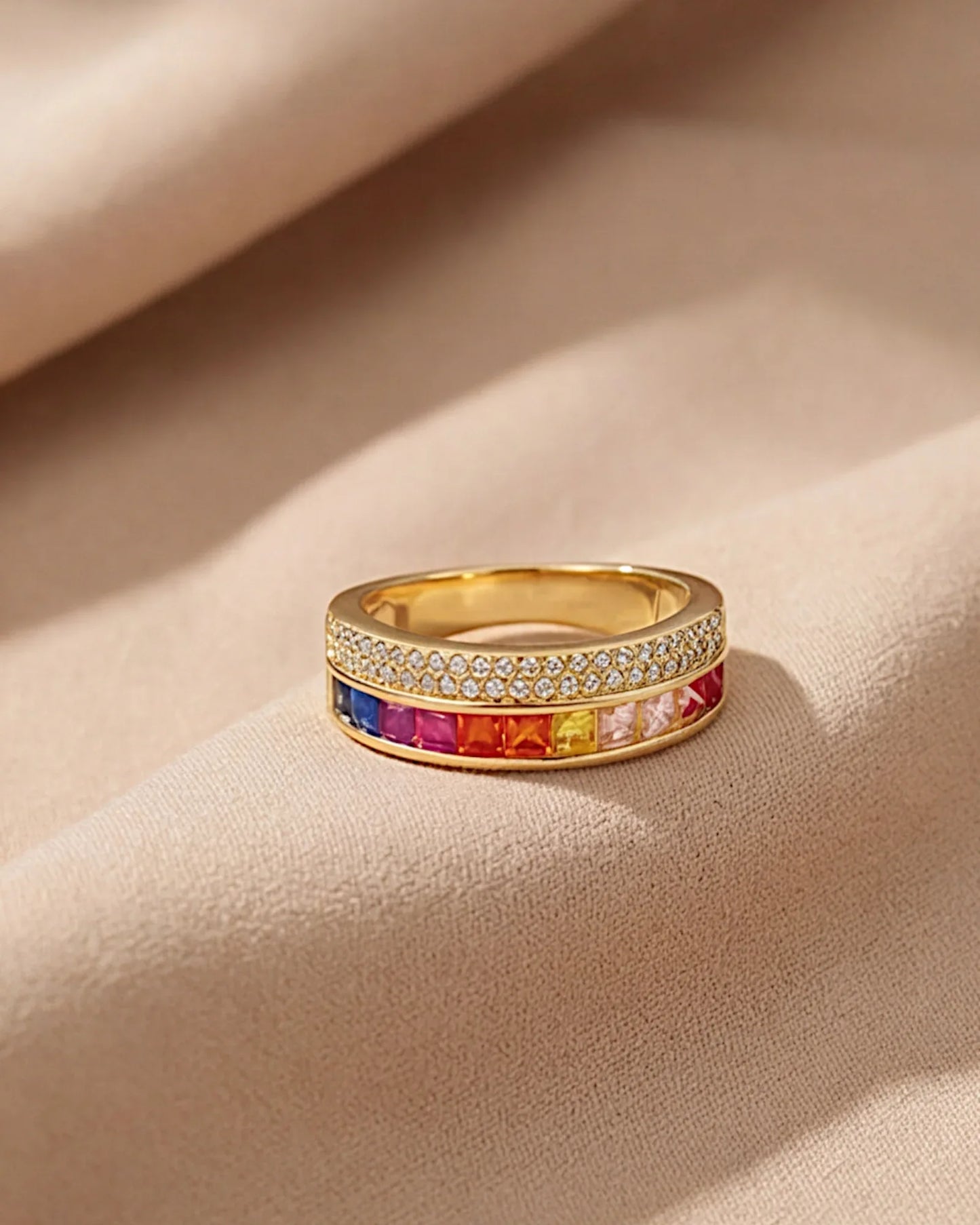 Ring aus 925er Sterlingsilber mit mehrfarbigen Zirkonen - TOLLzWOOD