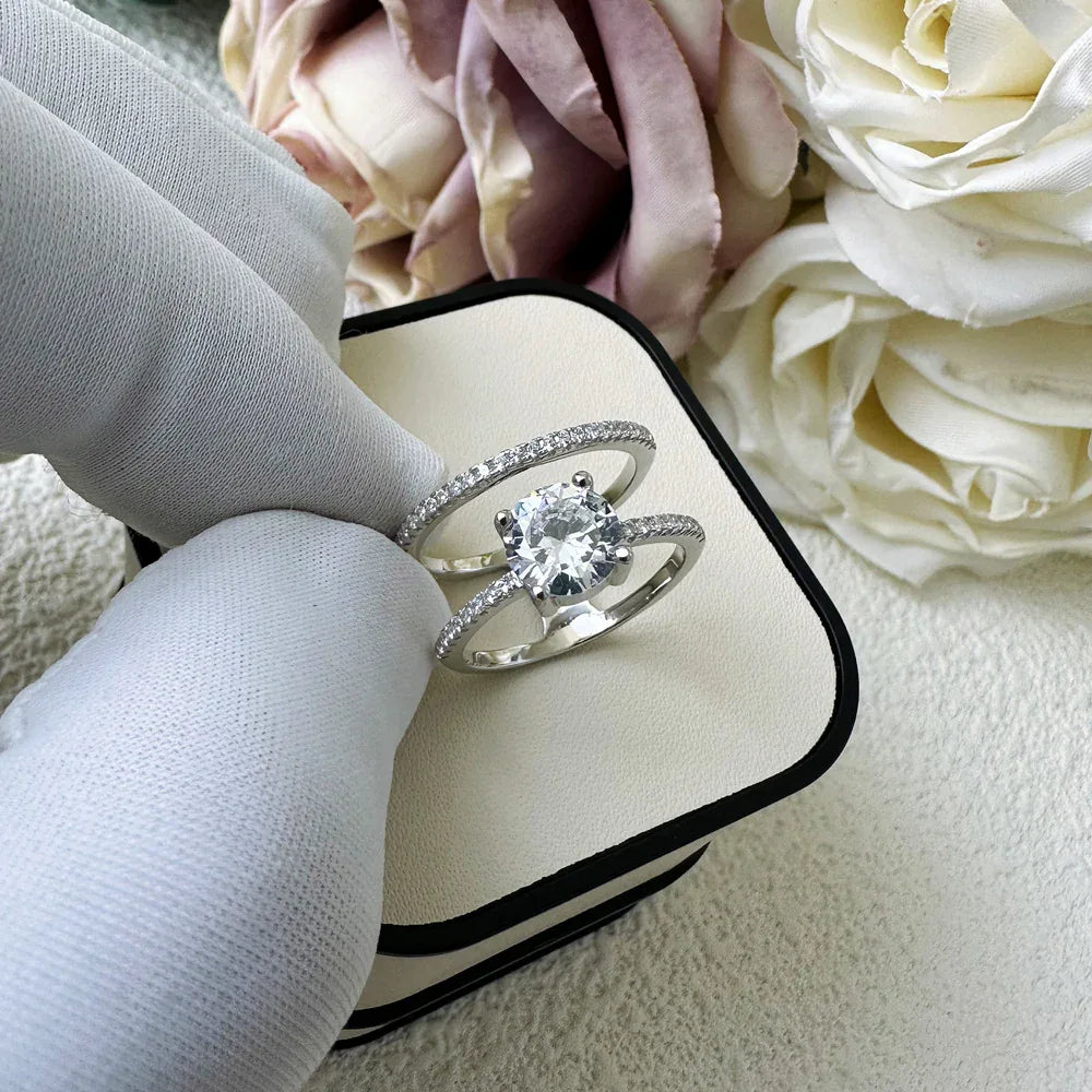 Ring aus 925er Sterlingsilber mit einem großen Zirkonia - TOLLzWOOD