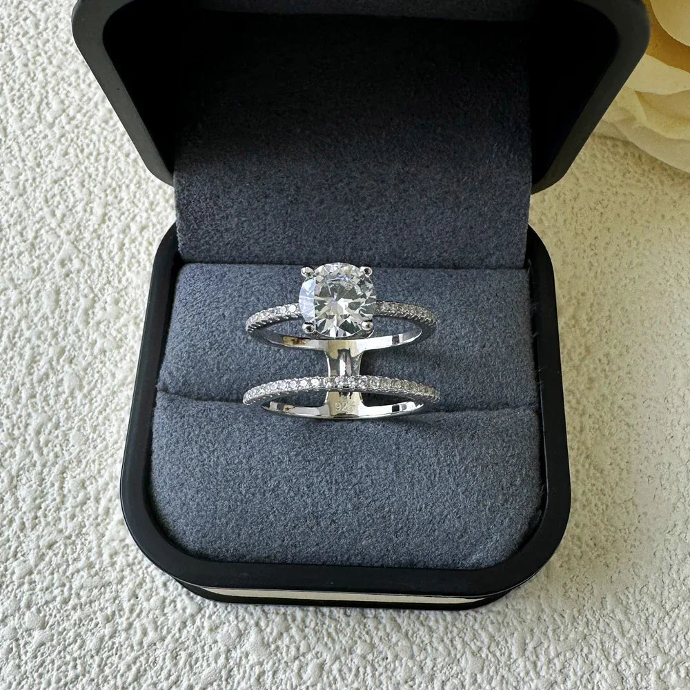 Ring aus 925er Sterlingsilber mit einem großen Zirkonia - TOLLzWOOD