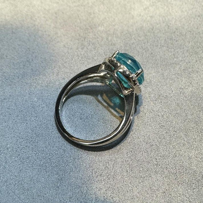 Ring aus 925er Silber mit blauem Zirkonia, Tropfenform - TOLLzWOOD