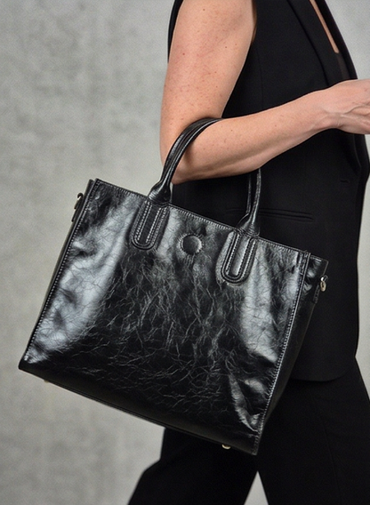 Leather handbag "Pfingstrose"