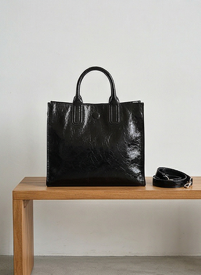 Leather handbag "Pfingstrose"