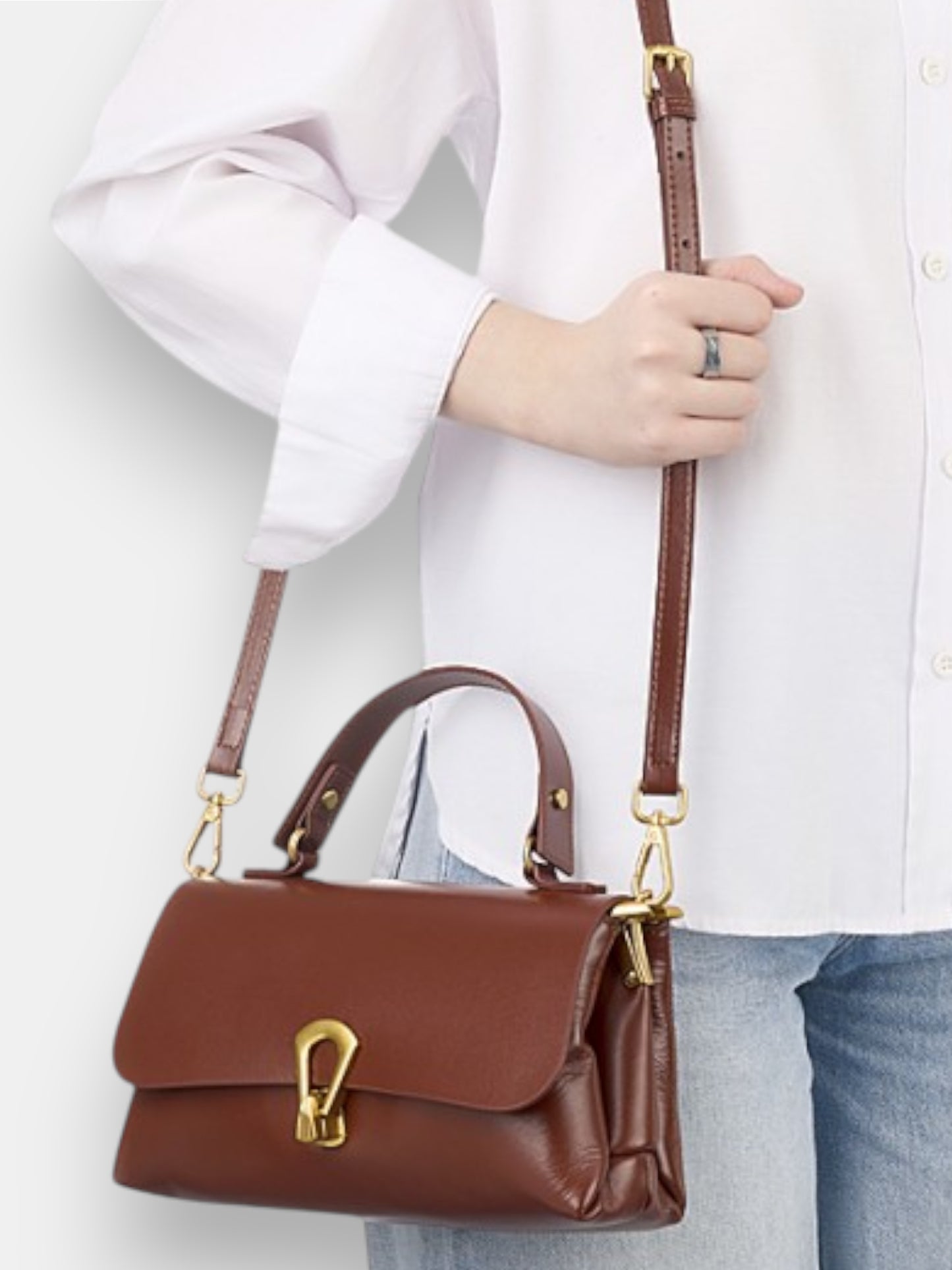 Leder Handtasche "Primel"