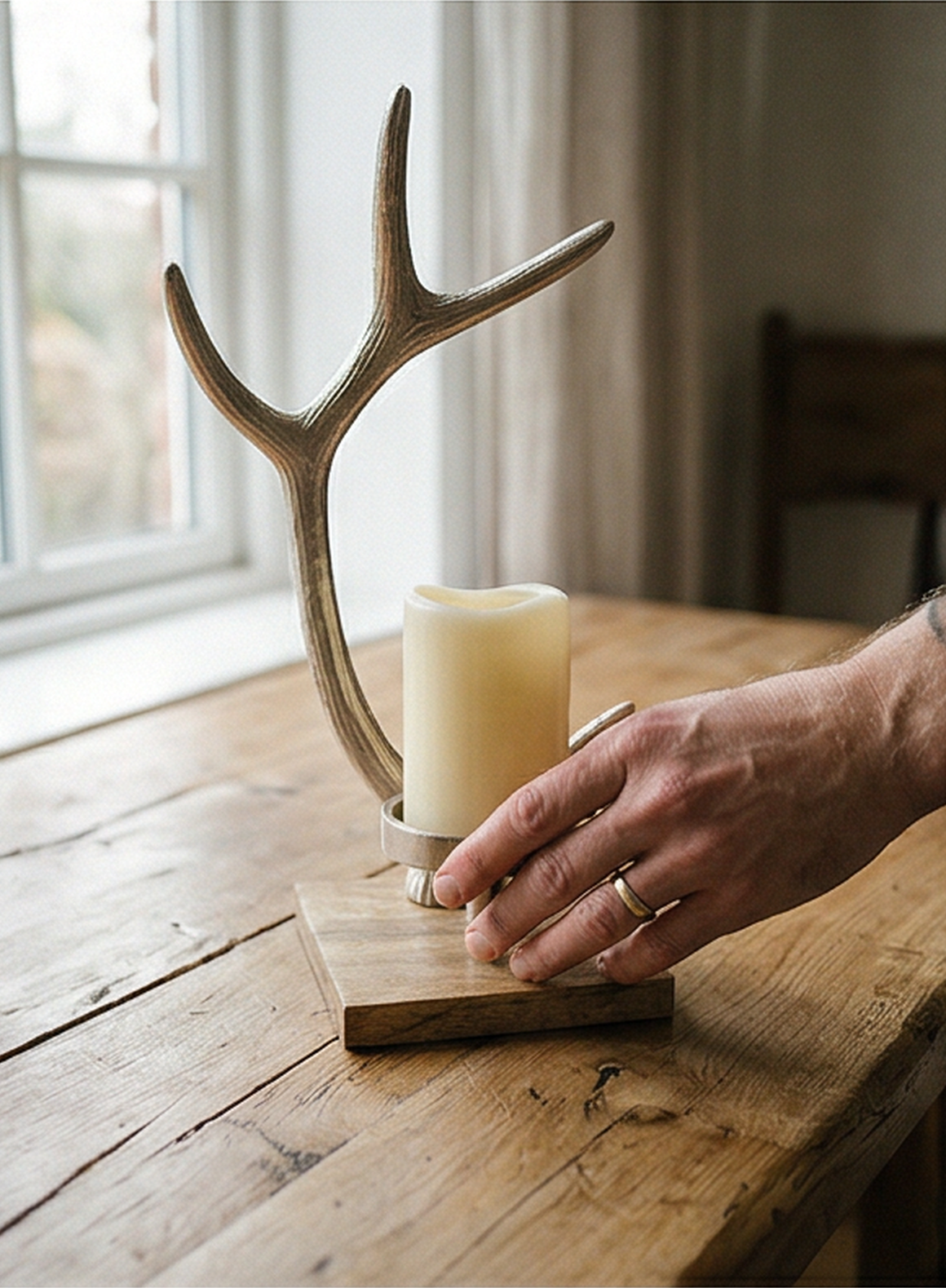 "Horn Tower" candle holder