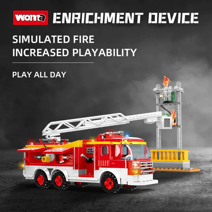 EC-Feuerwehrfahrzeug mit Drehleiter, 433 Teile - TOLLzWOOD
