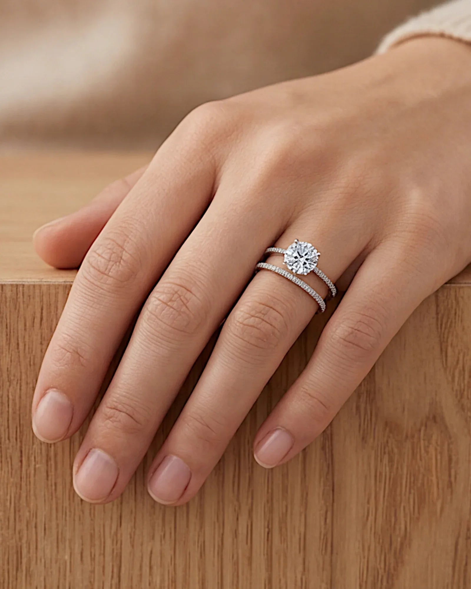 Ring aus 925er Sterlingsilber mit einem großen Zirkonia - TOLLzWOOD