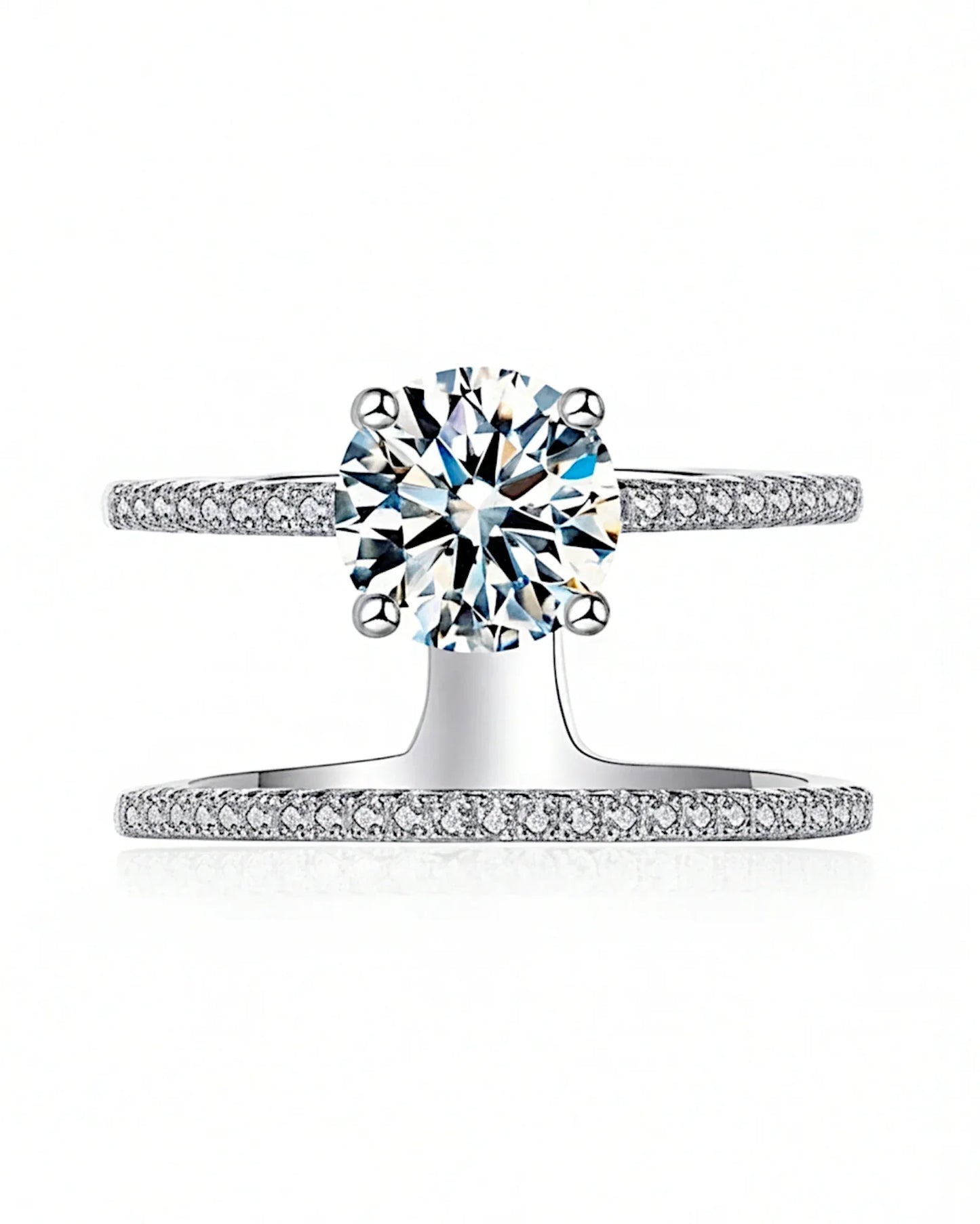 Ring aus 925er Sterlingsilber mit einem großen Zirkonia - TOLLzWOOD