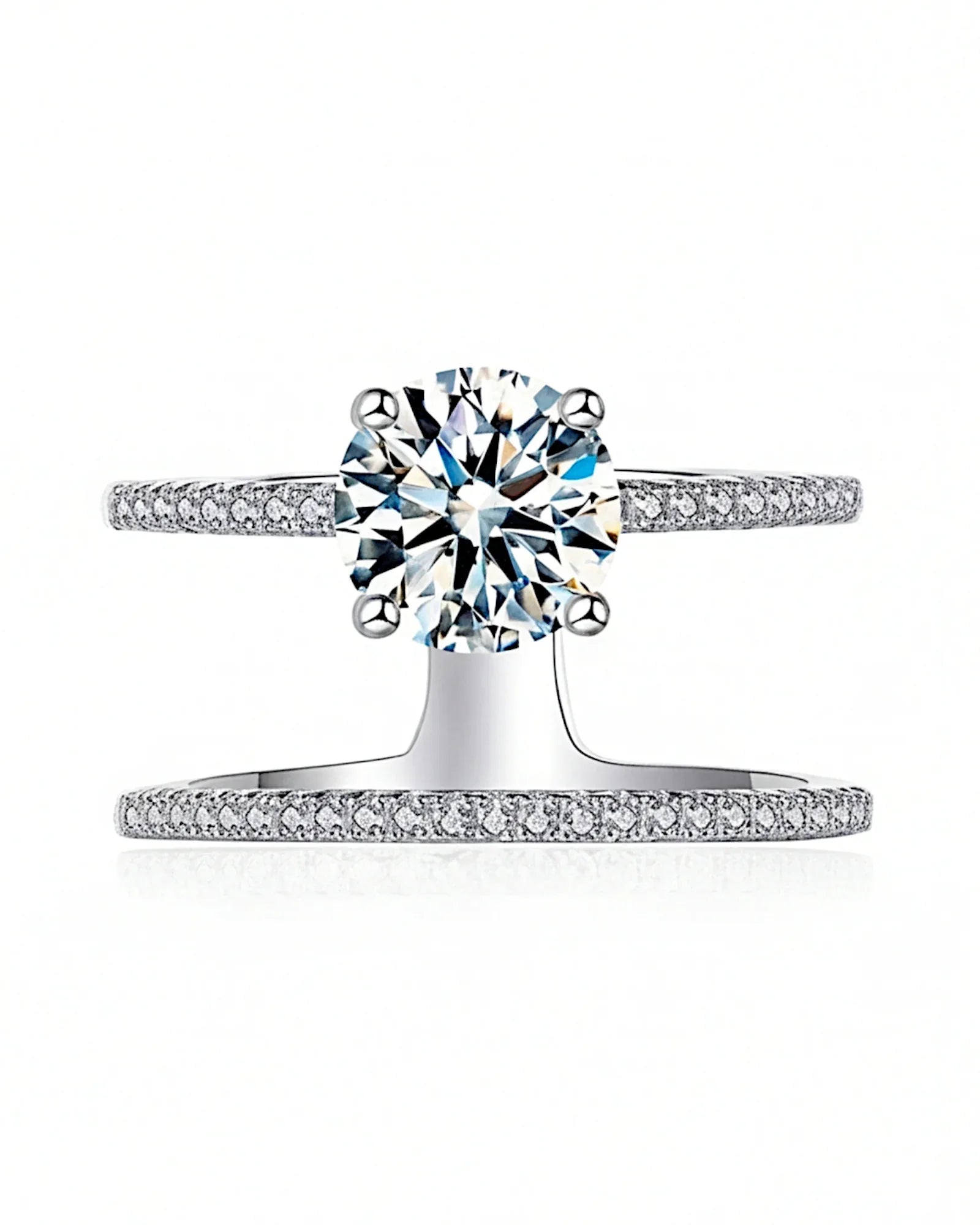 Ring aus 925er Sterlingsilber mit einem großen Zirkonia - TOLLzWOOD
