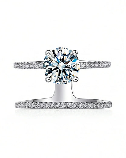 Ring aus 925er Sterlingsilber mit einem großen Zirkonia - TOLLzWOOD