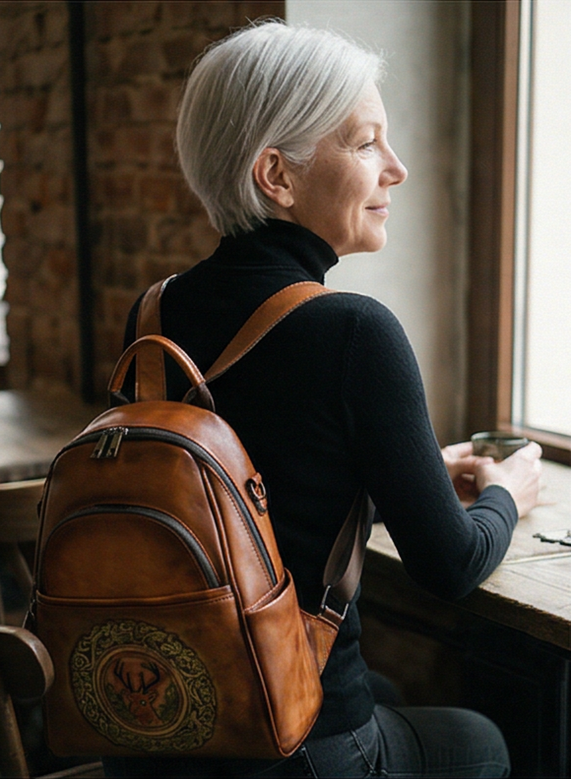 Leather backpack "Element"