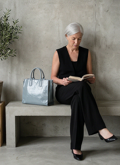 Leather handbag "Pfingstrose"