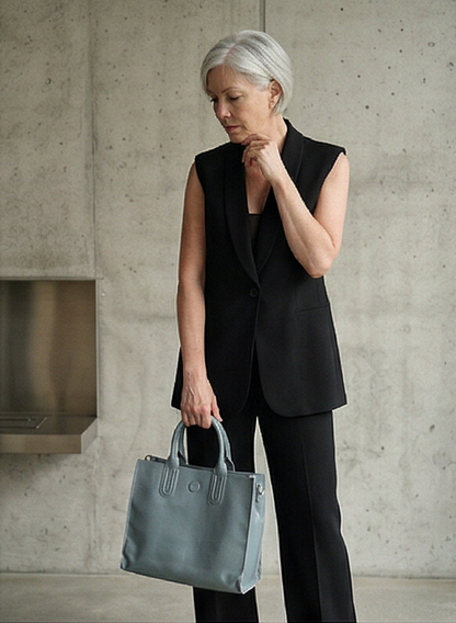 Leather handbag "Pfingstrose"