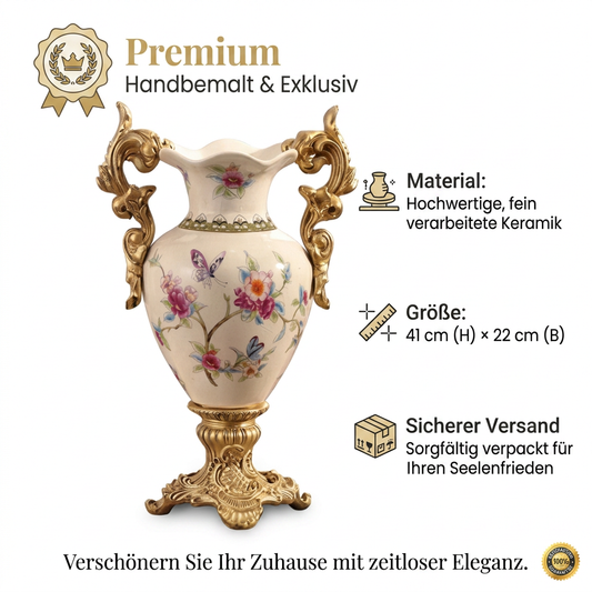 Ceramic vase with floral ornament