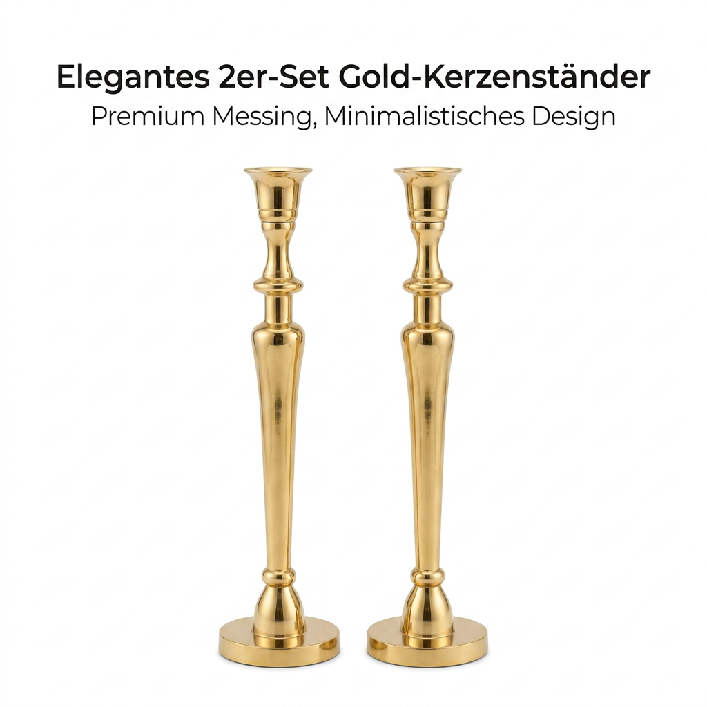 Candle holder set “Classic Gold” (2-piece)
