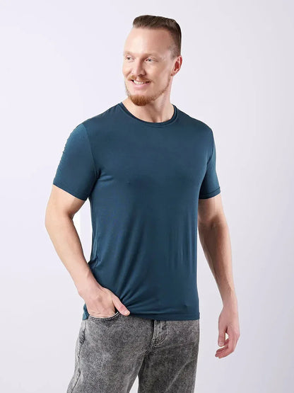 Blau T-Shirt aus Bambus - TOLLzWOOD