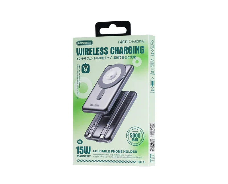 REMAX Magnetische Wireless Powerbank 5000mAh mit faltbarem Ständer - TOLLzWOOD