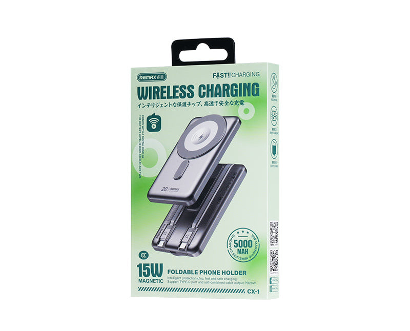 REMAX Magnetische Wireless Powerbank 5000mAh mit faltbarem Ständer