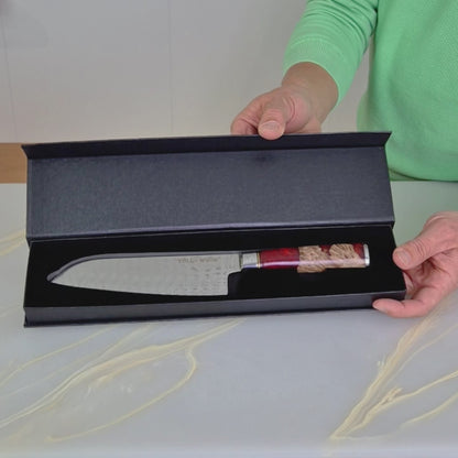 7,5'' Santoku-Messer - Damaststahl, 67 Lagen - G10-Harzgriff